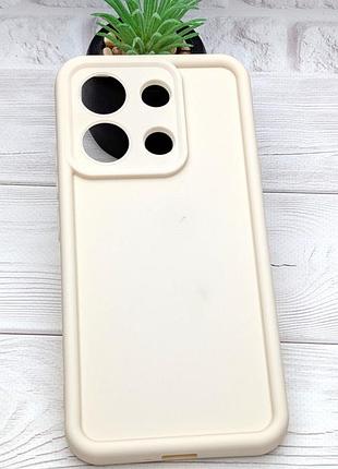 Уценка!!! чехол shock case для телефона xiaomi redmi note 13 4g бампер силиконовый бежевый уценка!!!