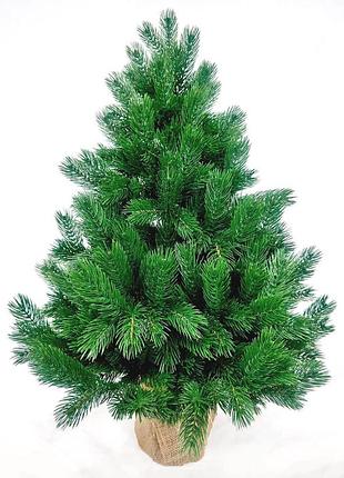 Ёлка новогодняя искусственная литая pine mini в мешковине 90 см зелёная