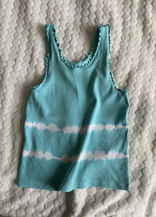 Трендова майка marks & spencer в рубчик з ефектом tie-dye (розмір xs)