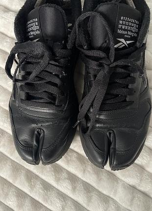 Оригінальні maison margiela x reebok tabi чорні кросівки 38.5 шкіра