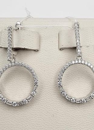 Сережки серебряные с кубическим цирконием "нежность" 5,06 г