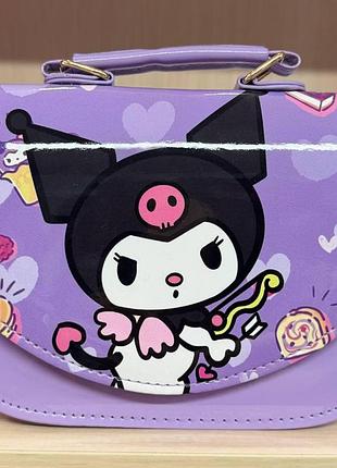 Детская сумочка kuromi фиолетовая через плечо для девочки 17×13×6 см