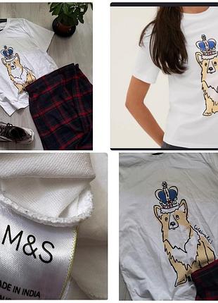 Футболка. корги. marks&spencer