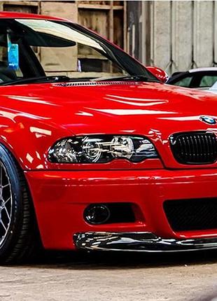 Передня lip накладка dpt (для m3, чорний глянець) для bmw 3 серія e46 1998-2006 рр