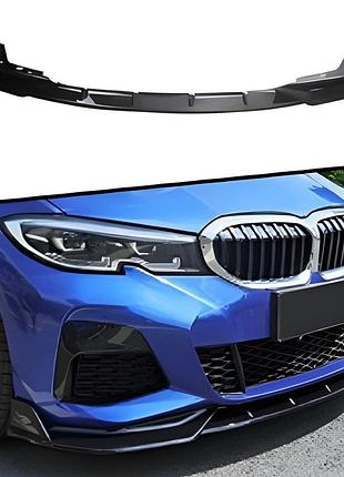 Передний лип-спойлер dpt v-2 (для m technic, черный глянец) для bmw 3 серия g20/g21 2018- гг