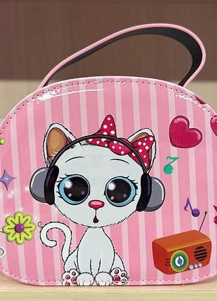 Детская сумочка с котиком розовая для девочки 19×15×7 см
