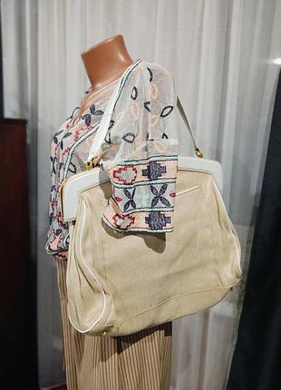 Невероятная, тканевая сумка ted baker. идет с кошельком.