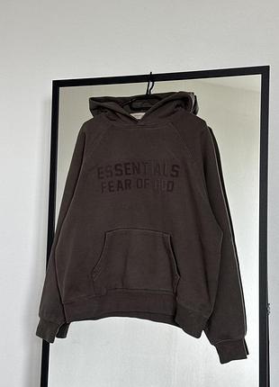 Жіноче коричневе худі essentials fear of god розмір xs