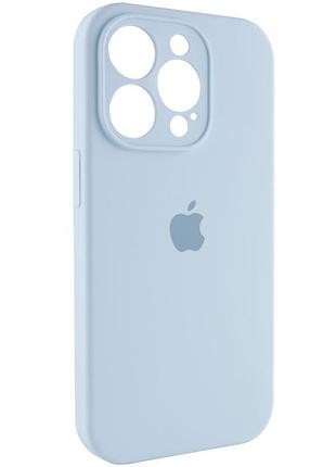 Чехол silicone case full camera protective (aa) для apple iphone 14 pro (6.1") голубой / sweet blue 3