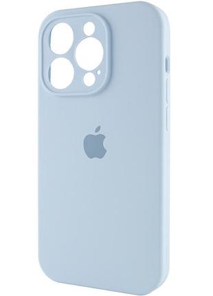 Чехол silicone case full camera protective (aa) для apple iphone 14 pro (6.1") голубой / sweet blue 4