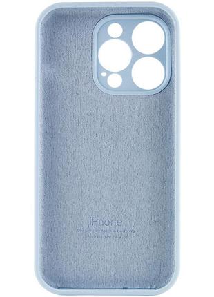 Чехол silicone case full camera protective (aa) для apple iphone 14 pro (6.1") голубой / sweet blue 5