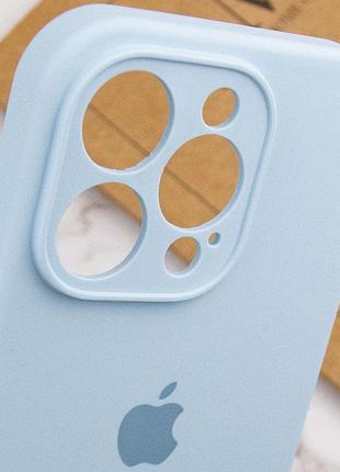 Чехол silicone case full camera protective (aa) для apple iphone 14 pro (6.1") голубой / sweet blue 6