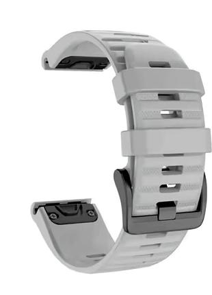 Силиконовый ремешок для часов garmin fenix, enduro, tactix - quickfit 26 мм, серый (тип 2)