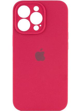 Чехол silicone case full camera protective (aa) для apple iphone 15 pro max (6.7") красный / rose red 2