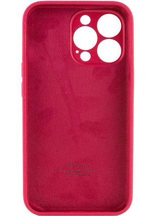 Чехол silicone case full camera protective (aa) для apple iphone 15 pro max (6.7") красный / rose red 3