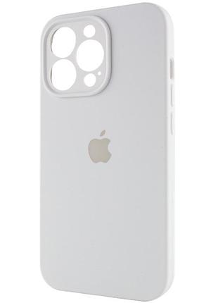 Чехол silicone case full camera protective (aa) для apple iphone 15 pro (6.1") белый / white 4