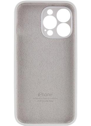 Чехол silicone case full camera protective (aa) для apple iphone 15 pro (6.1") белый / white 5