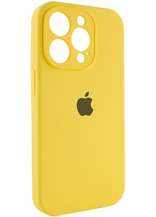 Чехол silicone case full camera protective (aa) для apple iphone 13 pro max (6.7") желтый / yellow 3