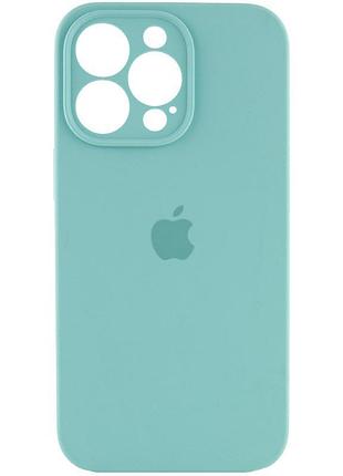 Чехол silicone case full camera protective (aa) для apple iphone 14 pro (6.1") бирюзовый / marine green