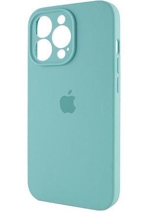 Чехол silicone case full camera protective (aa) для apple iphone 14 pro (6.1") бирюзовый / marine green 3