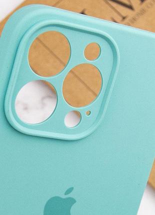 Чехол silicone case full camera protective (aa) для apple iphone 14 pro (6.1") бирюзовый / marine green 6