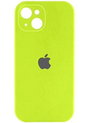 Чехол silicone case full camera protective (aa) для apple iphone 15 (6.1") кислотно-зеленый / acid green