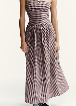 Длинное платье бандо zara