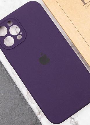 Чехол silicone case full camera protective (aa) для apple iphone 12 pro max (6.7") фиолетовый / elderberry