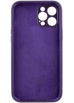 Чехол silicone case full camera protective (aa) для apple iphone 12 pro max (6.7") фиолетовый / elderberry 5