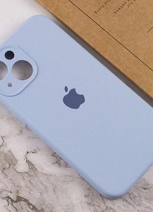Чехол silicone case full camera protective (aa) для apple iphone 15 (6.1") голубой / lilac blue 4