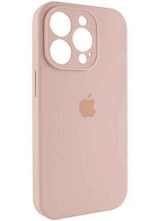 Чехол silicone case full camera protective (aa) для apple iphone 14 pro (6.1") розовый / pink sand 3