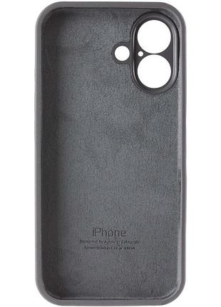 Чехол silicone case full camera protective (aa) для apple iphone 16 plus (6.7") серый / dark gray