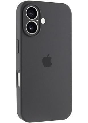 Чехол silicone case full camera protective (aa) для apple iphone 16 plus (6.7") серый / dark gray 2