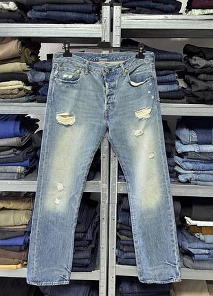 Levi's 501 distressed мужские джинсы голубые