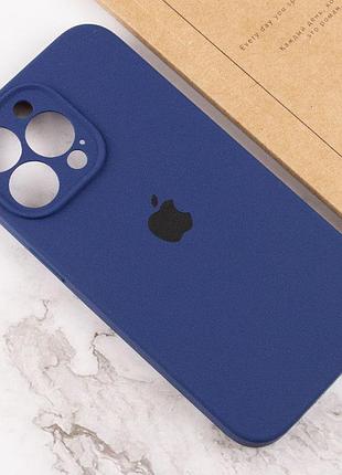 Чехол silicone case full camera protective (aa) для apple iphone 15 pro (6.1") синий / deep navy