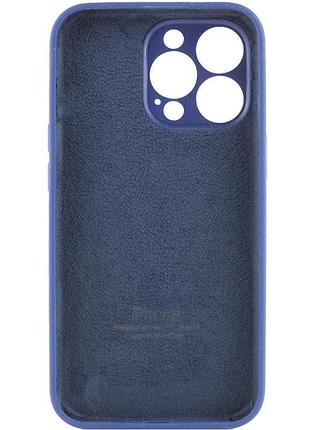 Чехол silicone case full camera protective (aa) для apple iphone 15 pro (6.1") синий / deep navy 3