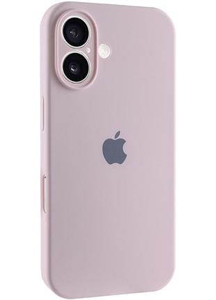 Чехол silicone case full camera protective (aa) для apple iphone 16 (6.1") розовый / chalk pink
