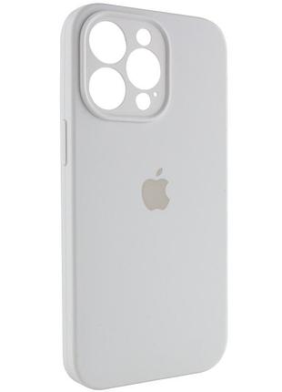 Чехол silicone case full camera protective (aa) для apple iphone 13 pro max (6.7") белый / white 3