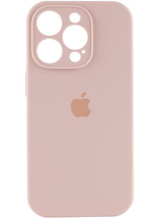 Чехол silicone case full camera protective (aa) для apple iphone 15 pro max (6.7") розовый / pink sand 2