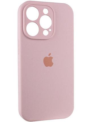 Чехол silicone case full camera protective (aa) для apple iphone 14 pro (6.1") розовый / chalk pink 2