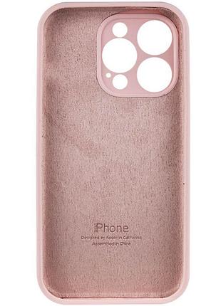 Чехол silicone case full camera protective (aa) для apple iphone 14 pro (6.1") розовый / chalk pink 4
