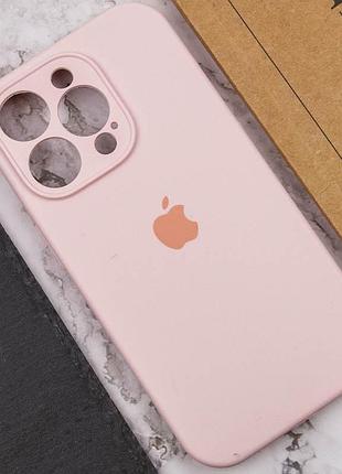 Чехол silicone case full camera protective (aa) для apple iphone 14 pro (6.1") розовый / chalk pink 5