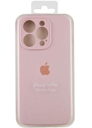 Чехол silicone case full camera protective (aa) для apple iphone 14 pro (6.1") розовый / chalk pink 7