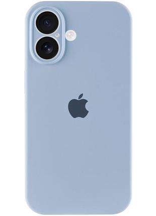 Чехол silicone case full camera protective (aa) для apple iphone 16 (6.1") голубой / sweet blue 2