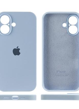 Чехол silicone case full camera protective (aa) для apple iphone 16 (6.1") голубой / sweet blue 5