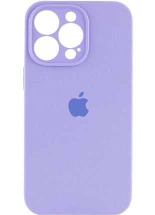 Чехол silicone case full camera protective (aa) для apple iphone 15 pro (6.1") сиреневый / dasheen 2