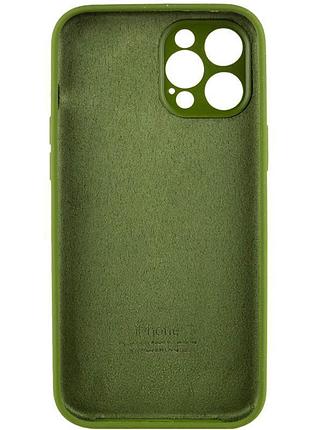 Чехол silicone case full camera protective (aa) для apple iphone 12 pro (6.1") зеленый / dark olive 5