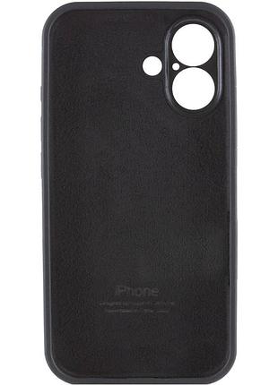 Чехол silicone case full camera protective (aa) для apple iphone 16 plus (6.7") черный / black