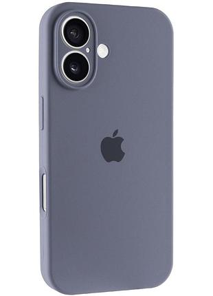 Чехол silicone case full camera protective (aa) для apple iphone 16 plus (6.7") серый / lavender gray