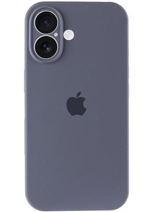 Чехол silicone case full camera protective (aa) для apple iphone 16 plus (6.7") серый / lavender gray 4